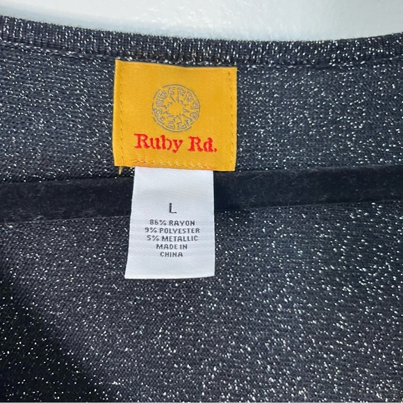 Ruby Rd. Black Metallic Glitter Cowl Neck Sweater - Picture 6 of 10